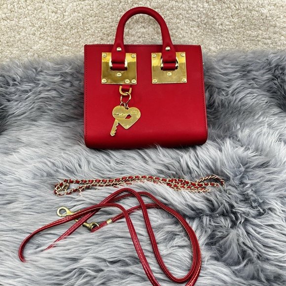 Sophie Hulme Red Tote with Gold Accents - Picture 1 of 13